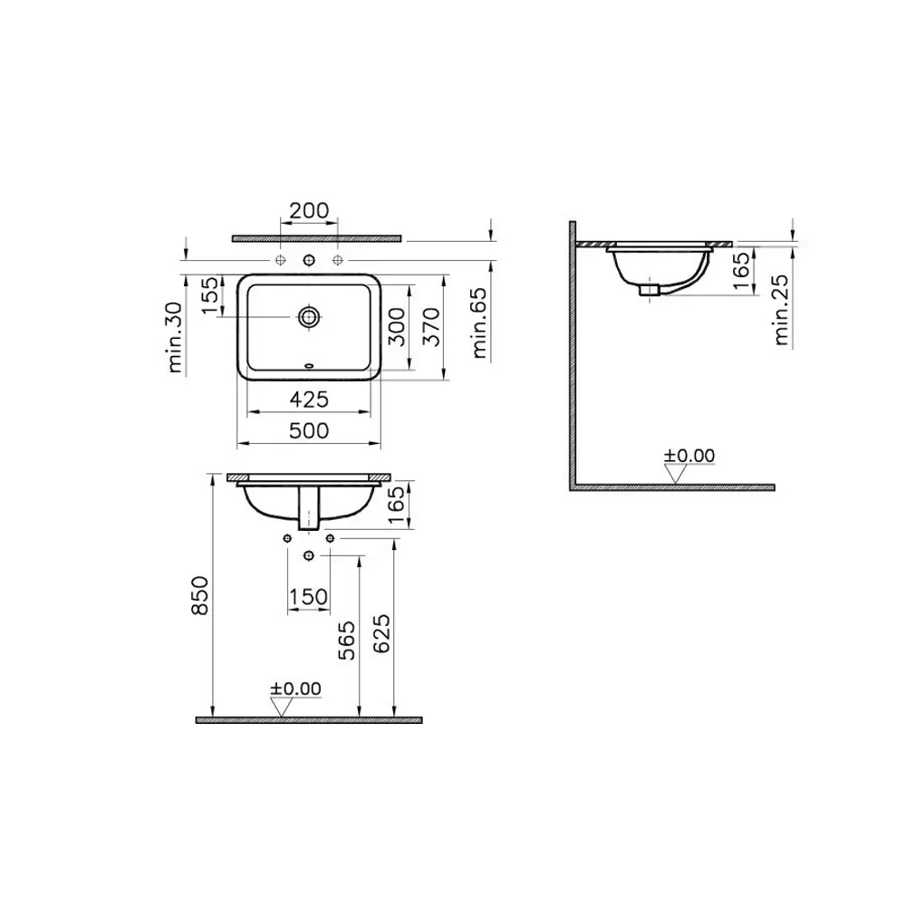 Раковина Vitra врезная 43x30 см Врезная раковина STLM-2199957 - Вид №6