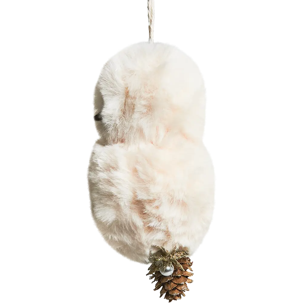 87036497 Елочная игрушка Сова 13x8 цвет бежевый STLM-1532247 Santreyd  - Вид №2