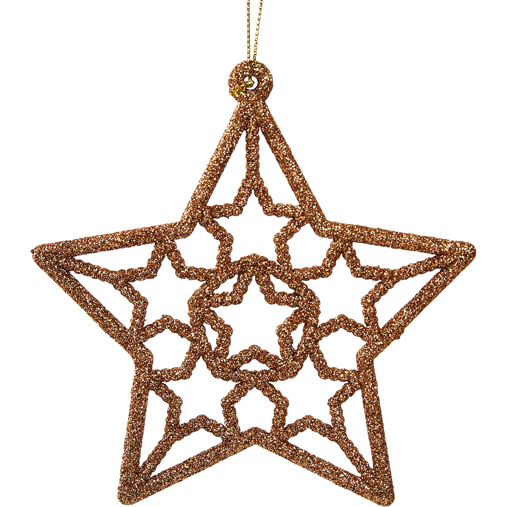 87036507 Елочная игрушка Звезда 13x12 цвет коричневый STLM-0958743 Santreyd 