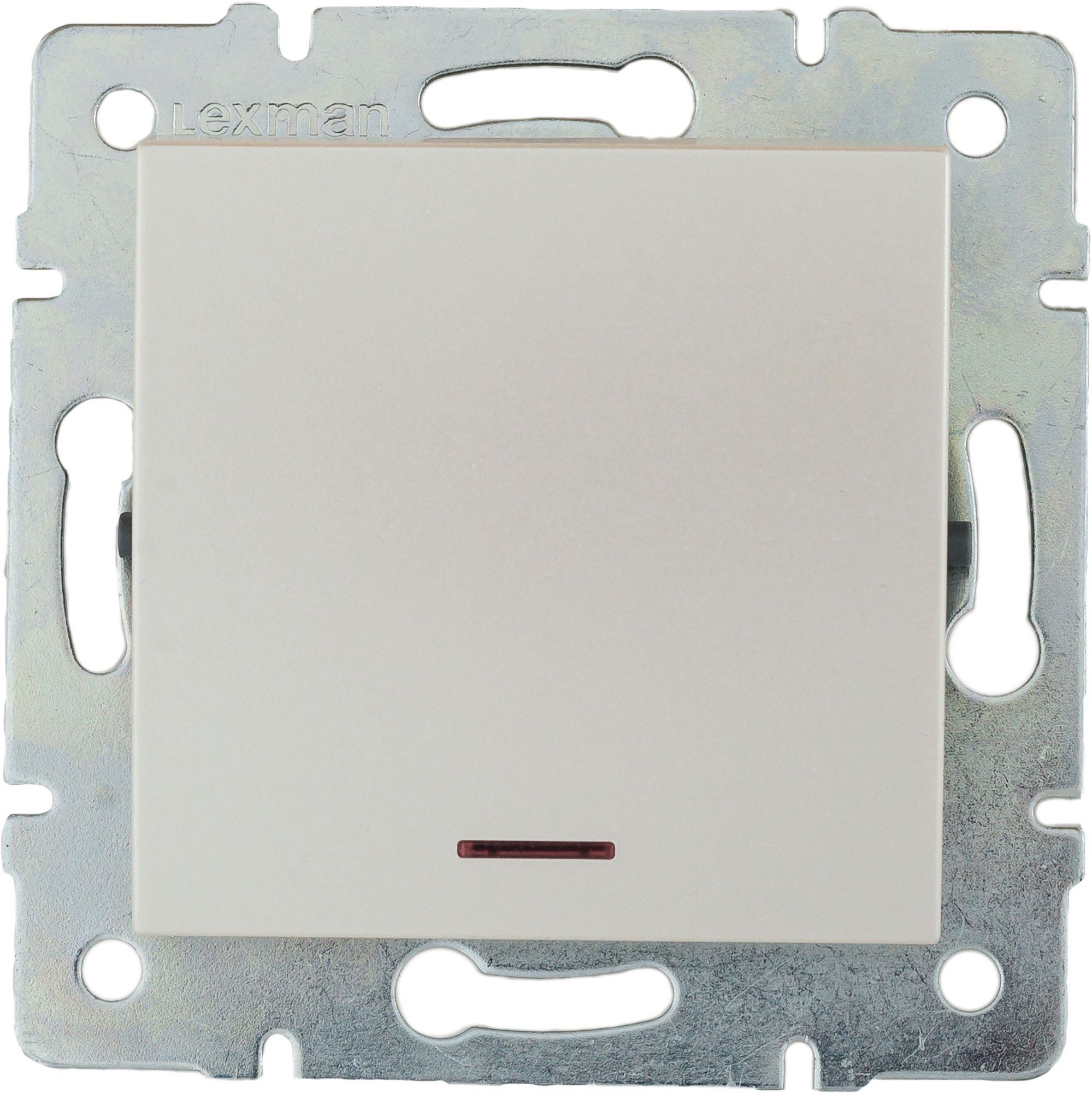 17920241 Выключатель встраиваемый 1 клавиша с подсветкой, цвет жемчужно-белый матовый Виктория STLM-0009021 LEXMAN