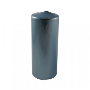 300165 Свеча столбик лак металлизированный 5.6 х 5.6 х 11.5 см 220 г голубой Kukina Raffinata