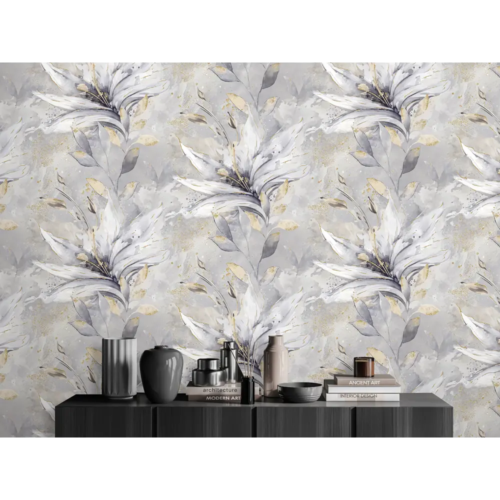 Victoria Stenova Lilian - Серые флизелиновые обои с рельефным узором 89346019 STLM-1450242 - Вид №3