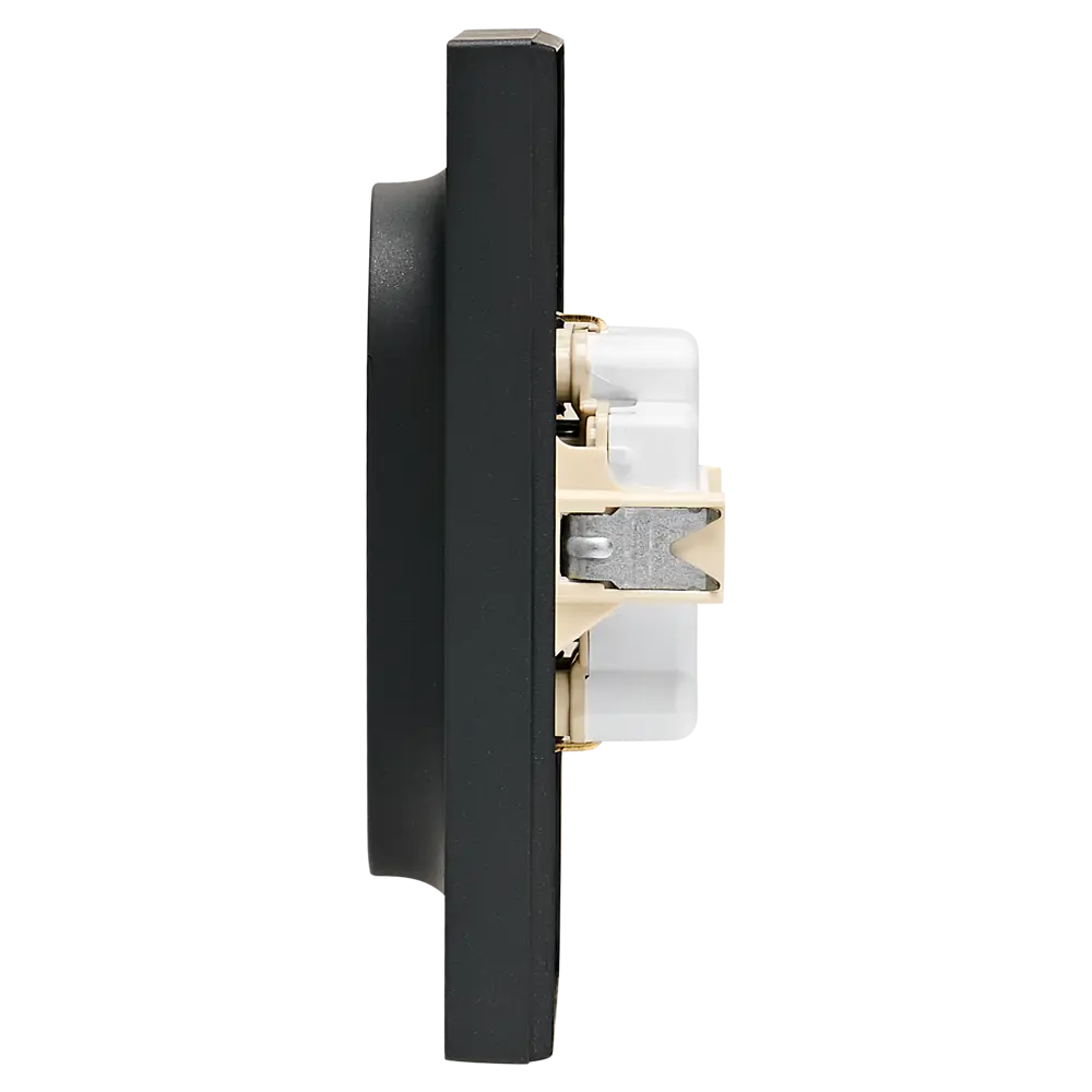 Розетка двойная встраиваемая Systeme Electric AtlasDesign с заземлением цвет базальт STLM-2111610 - Вид №3