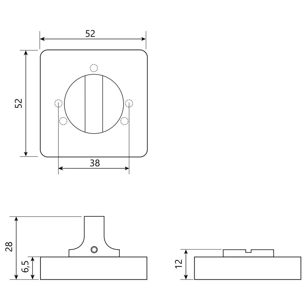 Завертка дверная квадратная Armex WC-3003-A алюминий цвет никель STLM-2181682 - Вид №4