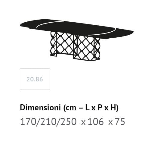 Обеденный стол из стали и дерева Bontempi Casa MAJESTY ARCH-00066435 - Вид №15