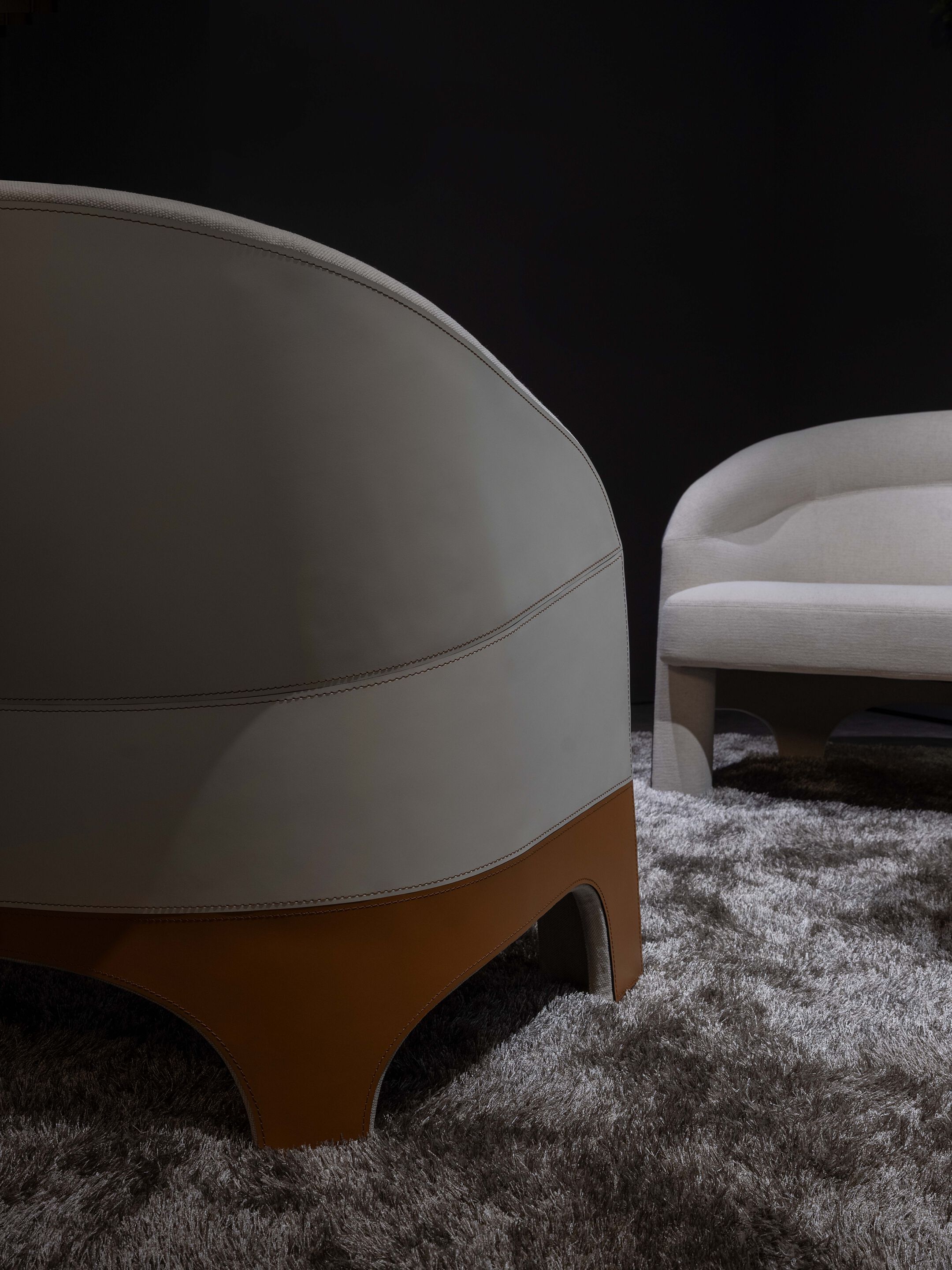 Кресло из ткани и кожи Casa Covre ADELAIDE ARCH-00080885 - Вид №4