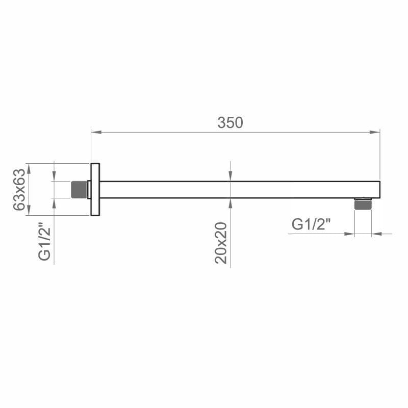 Квадратная душевая головка и металлический ручной душ Ercos Square ARCH-00114828 - Вид №9