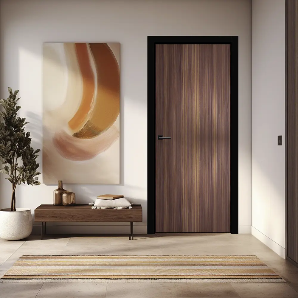 Дверь межкомнатная глухая Соната Эвкалипт 90x200 см ПВХ коричневый с замком и петлями 89397553 STLM-2145448 VELLDORIS  - Вид №6
