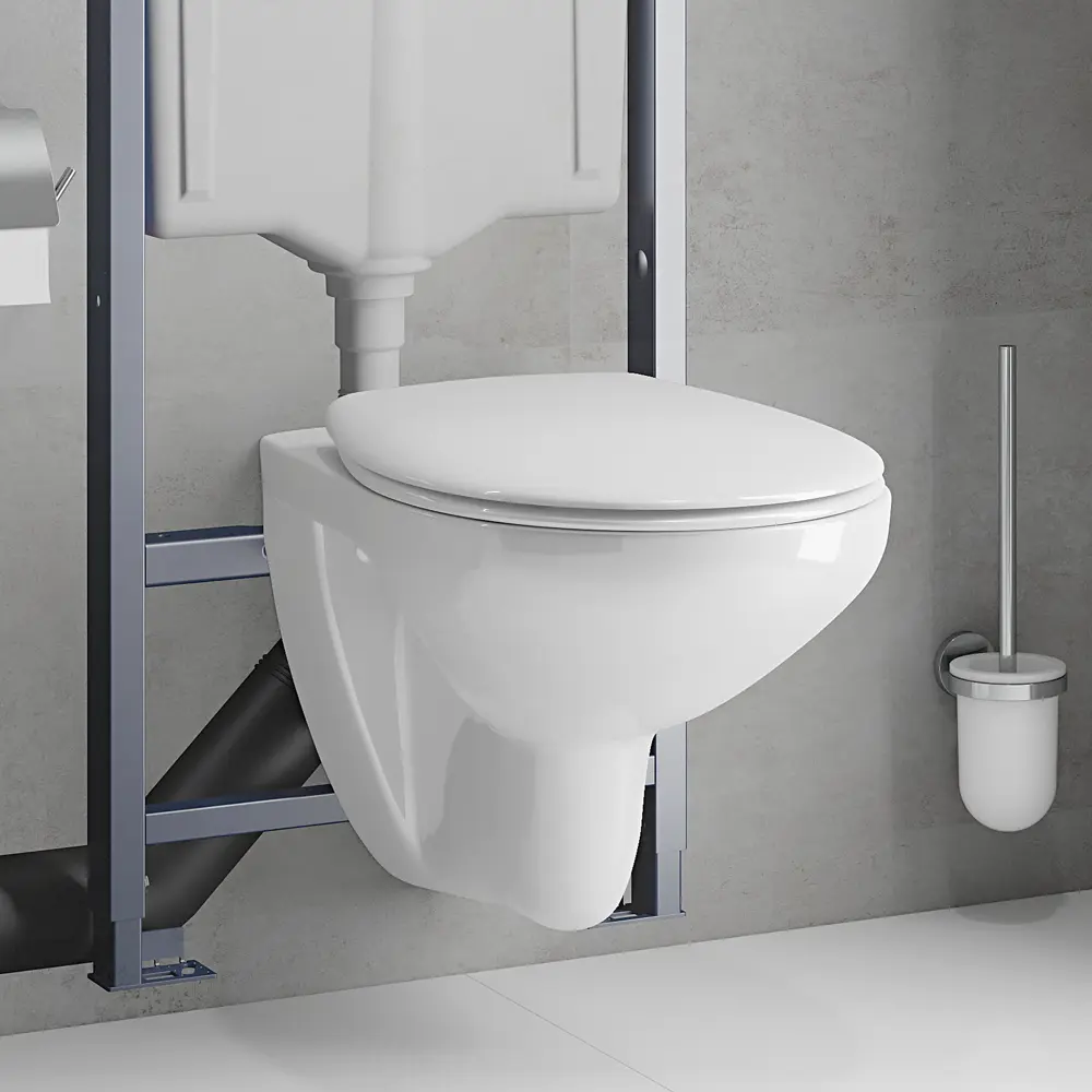 Комплект инсталляция Grohe Solido 5в1 39418000 с унитазом безободковым и кнопкой STLM-2140308 - Вид №7