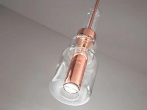Fisionarte Подвесной светильник из боросиликатного стекла и металла Uno+
