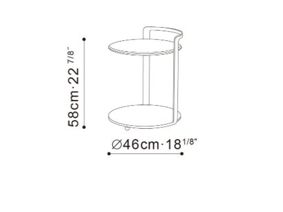 Журнальный столик / тележка для еды с мраморной столешницей CAMERICH Harmon ARCH-00009731 - Вид №1