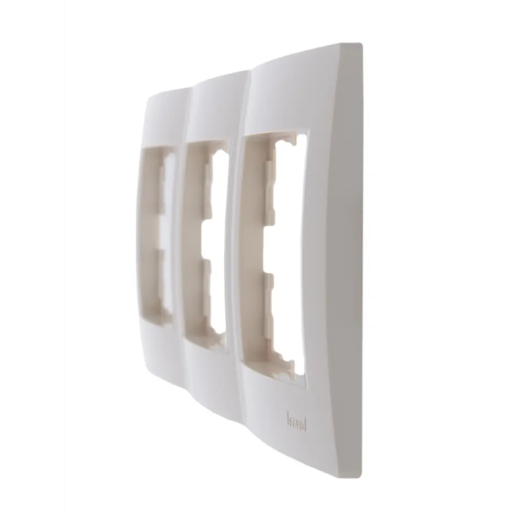 Рамка для розеток и выключателей Lezard Karina 3 поста горизонтальная цвет кремовый STLM-2161848