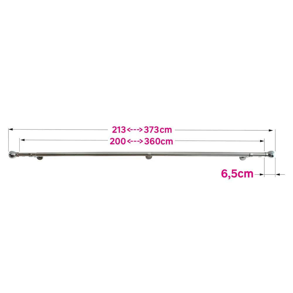 Настенный карниз раздвижной двухрядный Glint d25/28 мм 200-360 см металл цвет никель 89440708 STLM-2179606 Santreyd  - Вид №3
