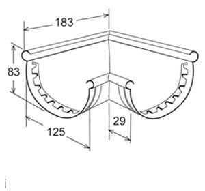Уникальный угловой желоб 125 First Corporation First Plast ARCH-00107557 - Вид №1