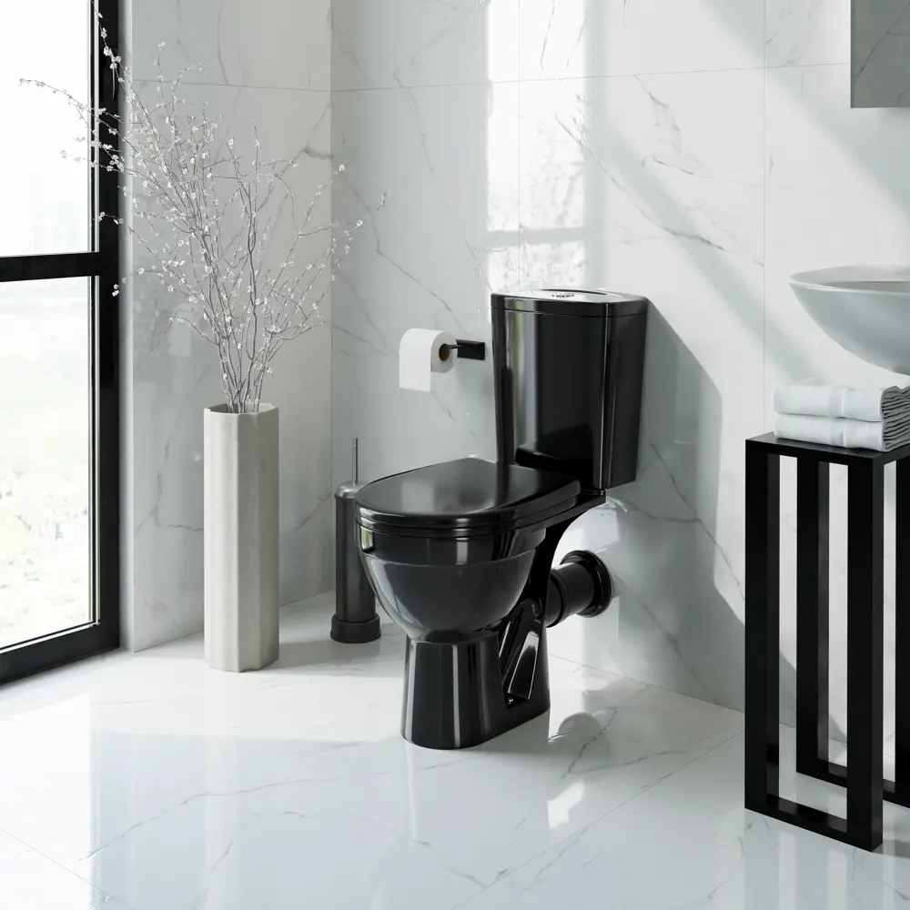 Унитаз-компакт ROSA Фрегат с микролифтом и двойным смывом в черном цвете 89432836 STLM-1563427 - Вид №2