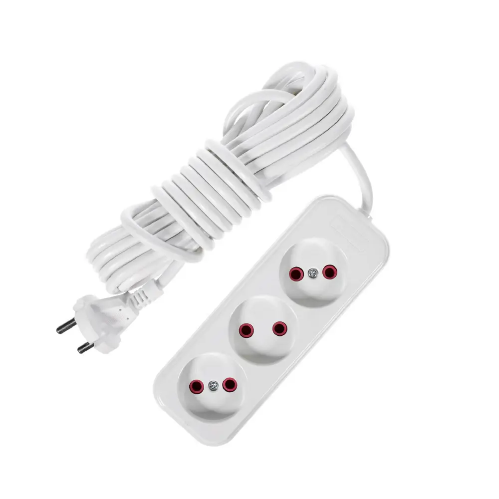 Удлинитель без заземления Lezard 3 розетки 5 м цвет белый STLM-2137256