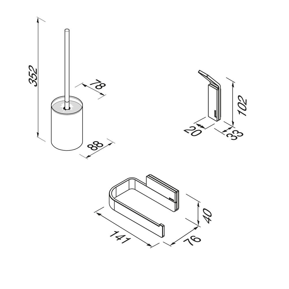 Набор для ванной комнаты из нержавеющей стали Geesa Craft ARCH-00045109 - Вид №3