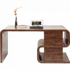 Письменный стол с ящиками деревянный с изогнутой столешницей Snake KARE SNAKE 323123 Коричневый