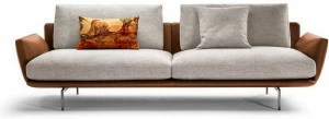 Poltrona Frau 2-х местный диван из ткани и кожи La collezione - divani e poltrone