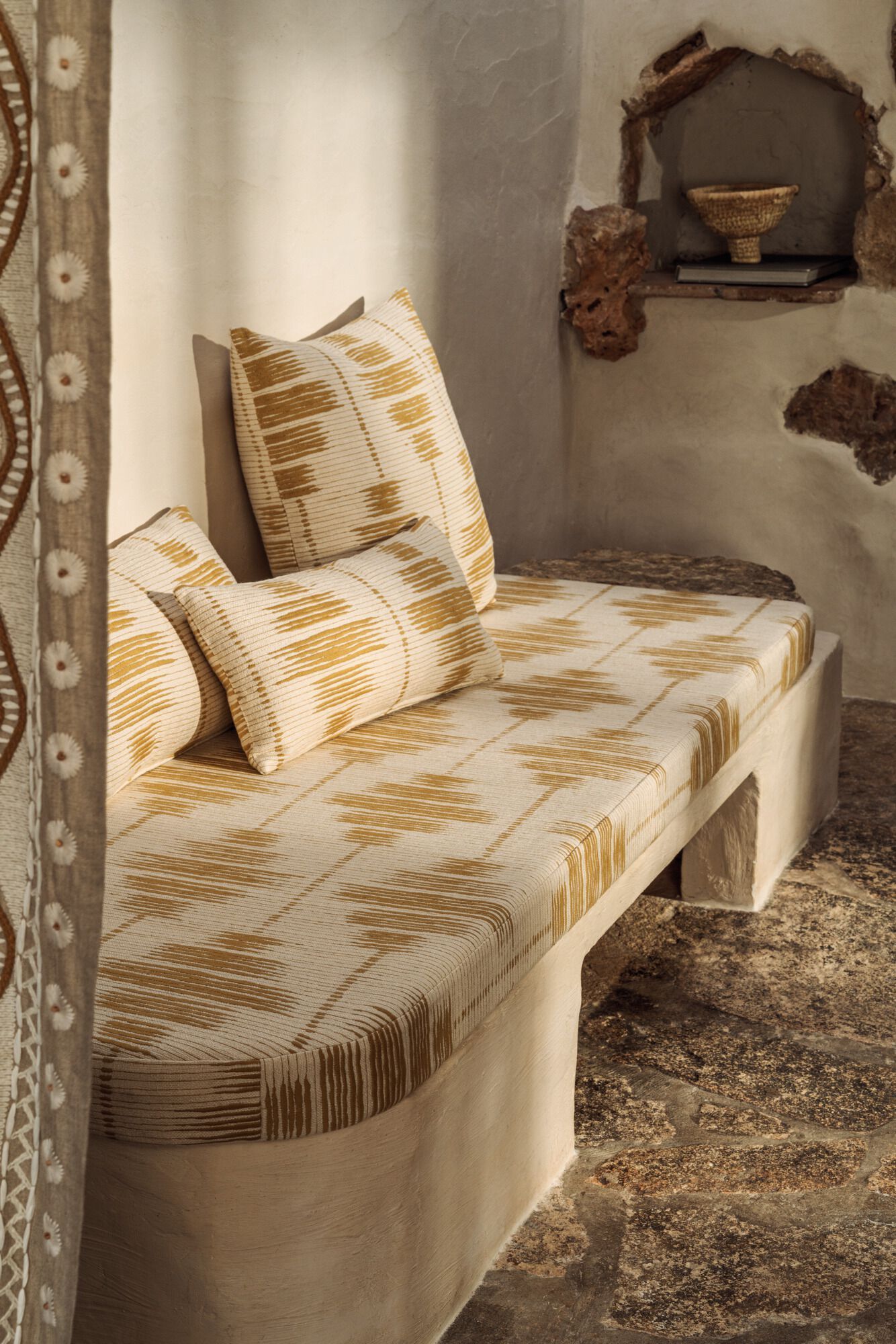 Льняная вышитая ткань Élitis Baléares ARCH-00023483 - Вид №5