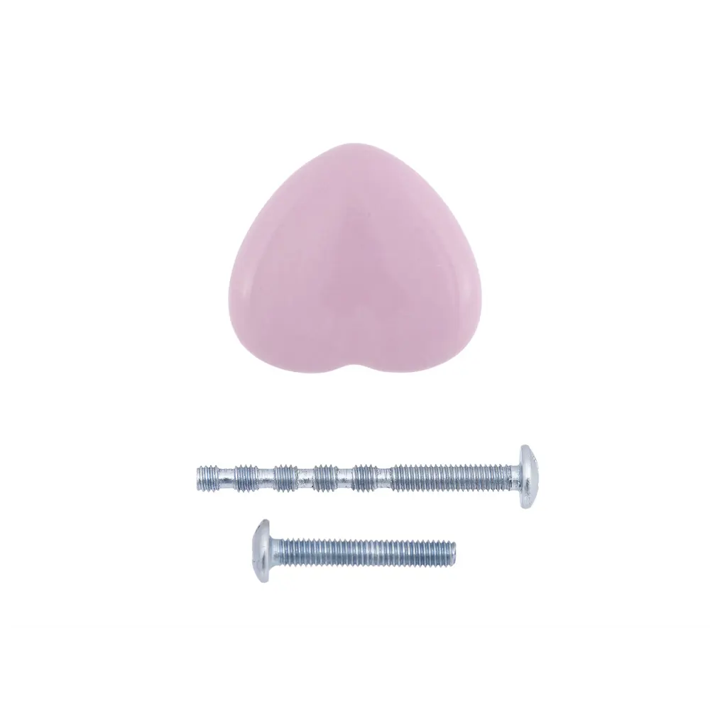 Мебельная ручка-кнопка Porcellana Stella керамика цвет розовый PALLADIUM STLM-2085666 - Вид №1