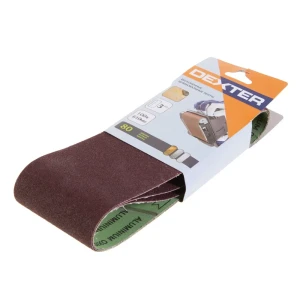 Лента шлифовальная Dexter 100х610 мм, P80, 3шт.