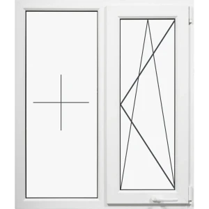 Окно пластиковое ПВХ VEKA двустворчатое 1170x1000 мм (ВxШ) однокамерный стеклопакет белый/белый