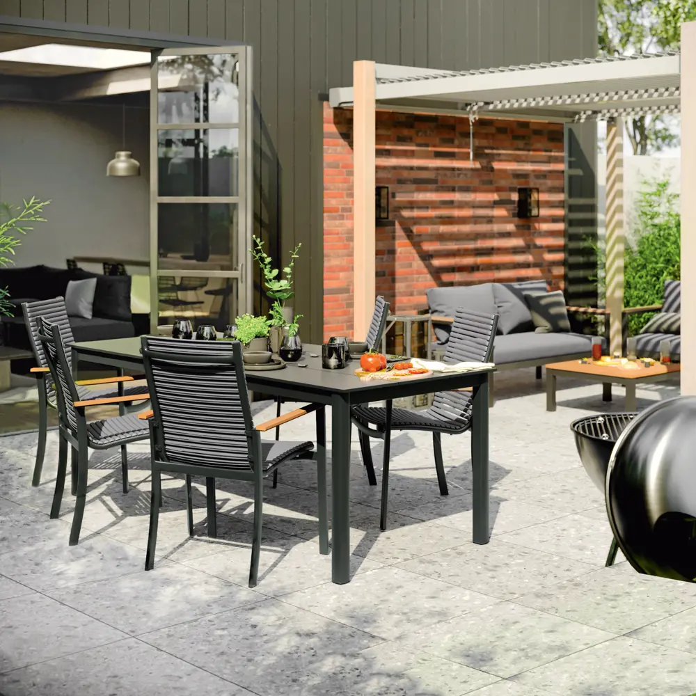 Стол садовый прямоугольный Naterial Dora 206x89x75 см алюминий/пластик Товар без серии STLM-2026688 - Вид №7