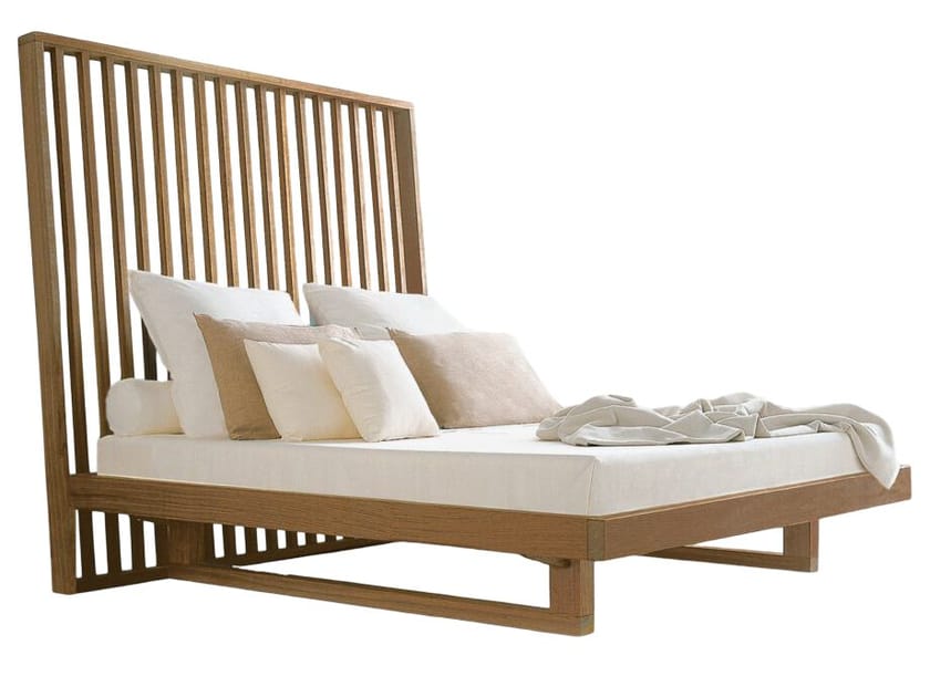 Двуспальная кровать из массива дерева с высоким изголовьем Riva 1920 Night-night ARCH-00042520