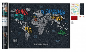 469216 Скретч-карта мира Travel Map "Letters World" 1DEA.me