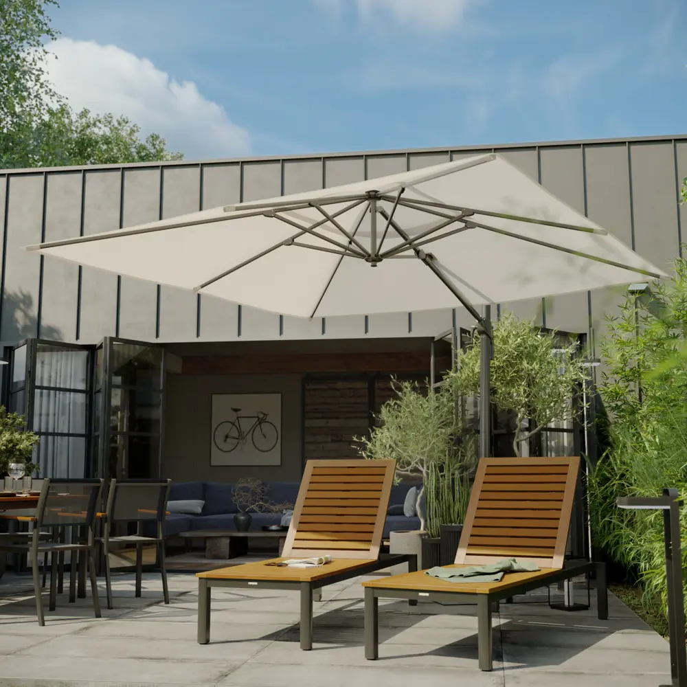 Шезлонг складной Naterial Oris 197.5x76x100.9 см алюминий/эвкалипт коричневый STLM-2115362 - Вид №11