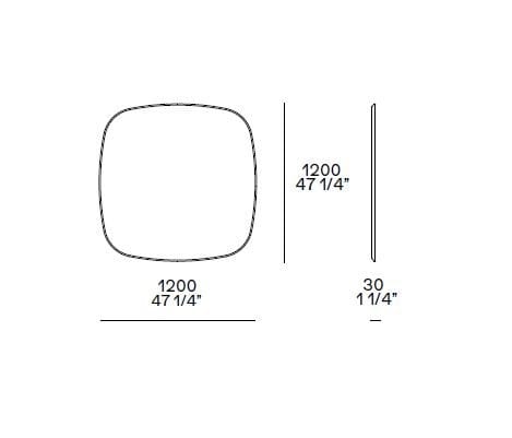 Квадратное деревянное зеркало с рамкой стены Poliform AUDREY ARCH-00086019 - Вид №1