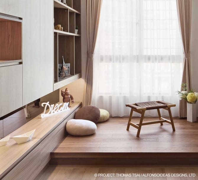 Подставка для ног из дерева и кожи Flexform Giano ARCH-00048609 - Вид №1