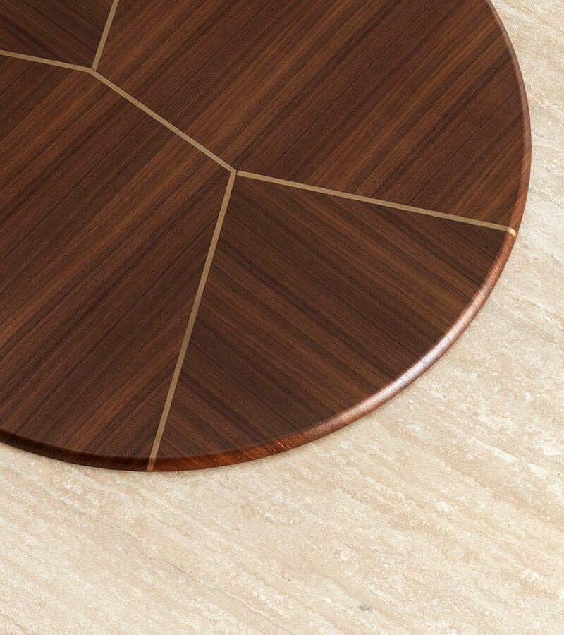 Круглый стол с травертиновым верхом и Lazy Susan CEPPI коллекция 2024 ARCH-00148179 - Вид №1