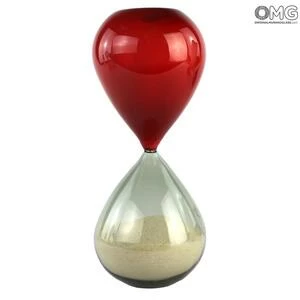 4436 ORIGINALMURANOGLASS Песочные часы - красные - муранское стекло OMG 9 см