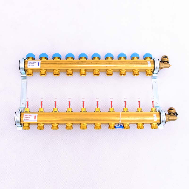 Коллекторная группа HKV/T с термостатическими вентилями и расходомерами WATTS Ind 1"x3/4"ЕК 10 выходов 10004204