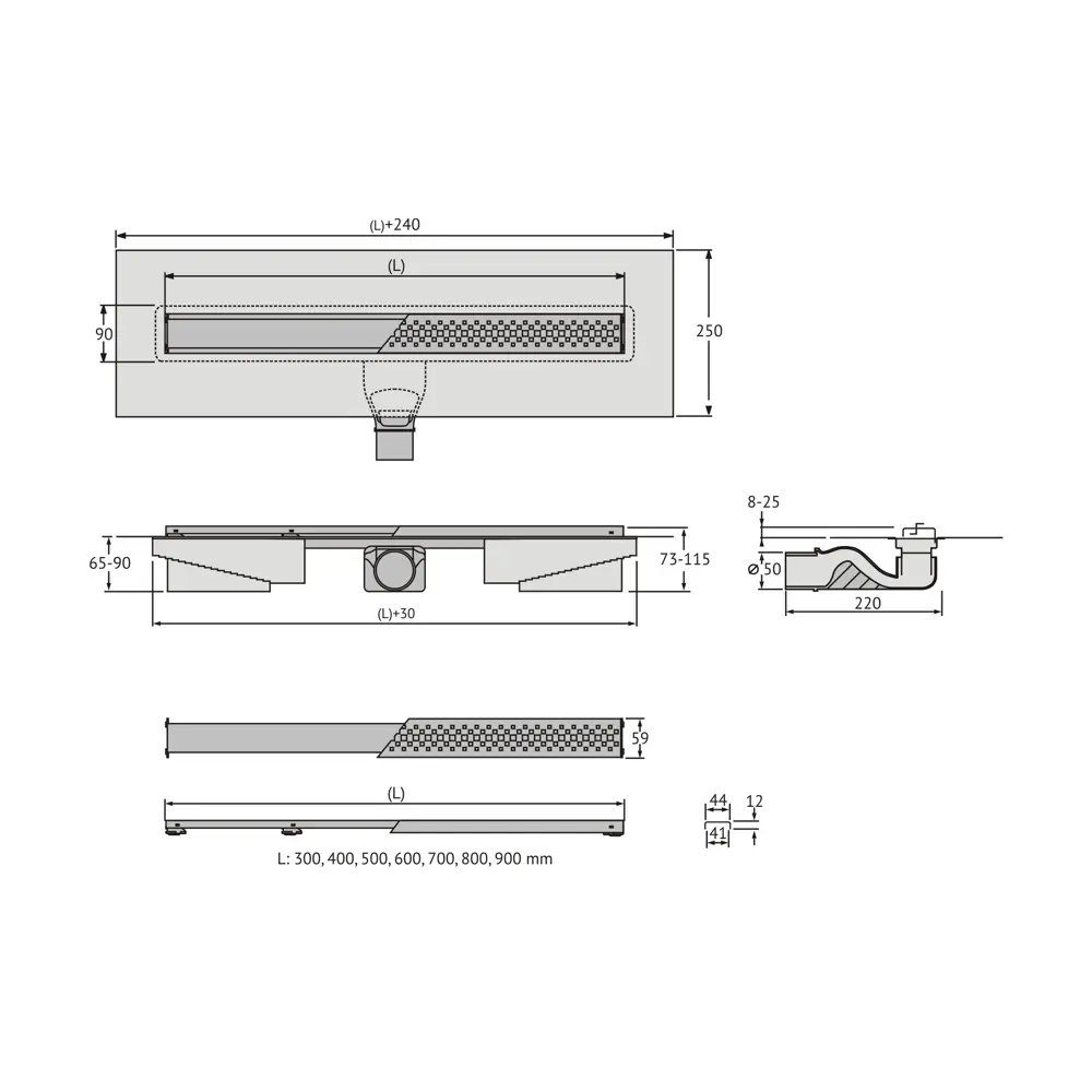Трап для душа Berges Wasserhaus Trend 600 мм комбинированный затвор STLM-2095201 - Вид №7