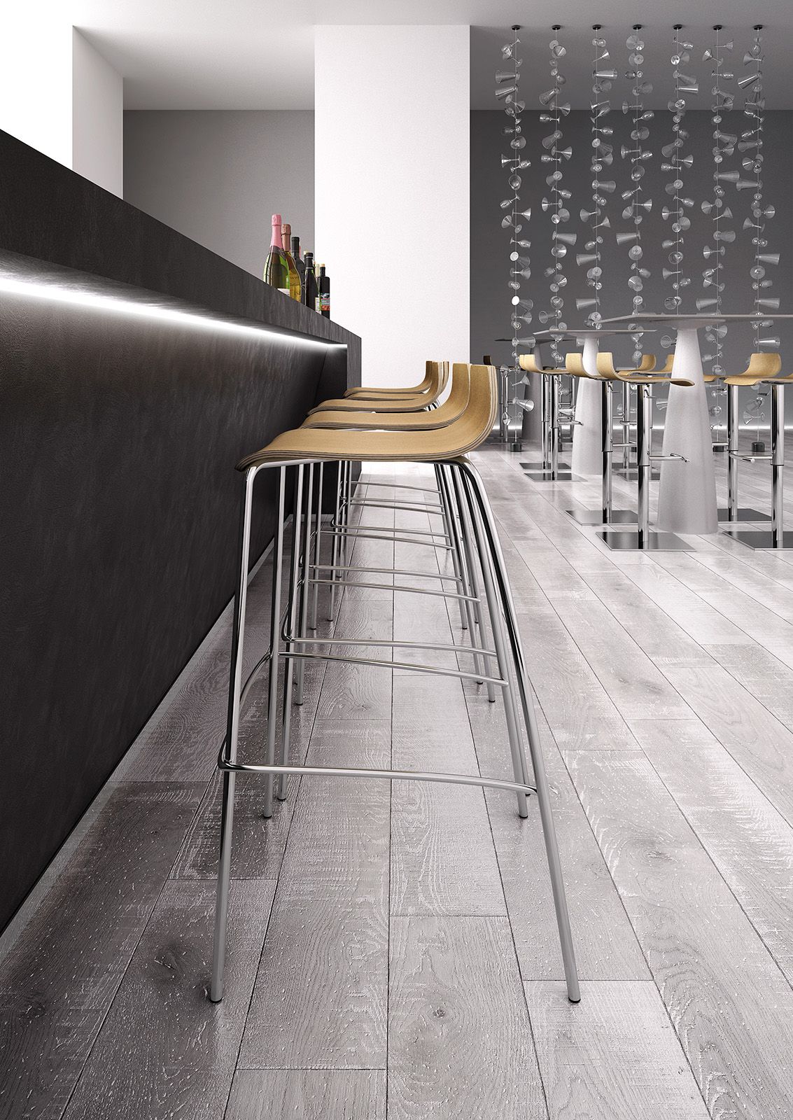 Высокий стул из многослойной и хромированной стали Leyform My Stool ARCH-00126154 - Вид №3