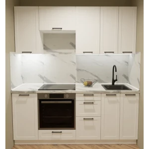 Кухонный гарнитур 200x60 см Ньюпорт ВУШ цвет белый