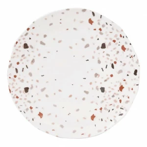 Тарелка фарфоровая белая с красным обеденная "Терраццо" EASY LIFE ТЕРРАЦЦО 00-3946745 Белый;красный
