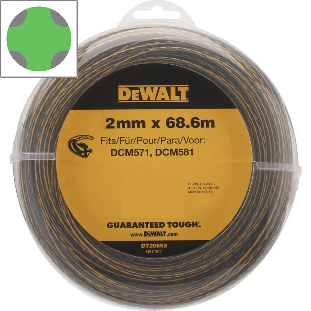 Леска для триммера Dewalt ø2 мм 68.8 м витая STLM-2054117
