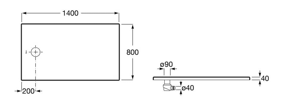 Прямоугольный акриловый ультра-плоский поддон для душа Roca Cratos ARCH-00138031 - Вид №43