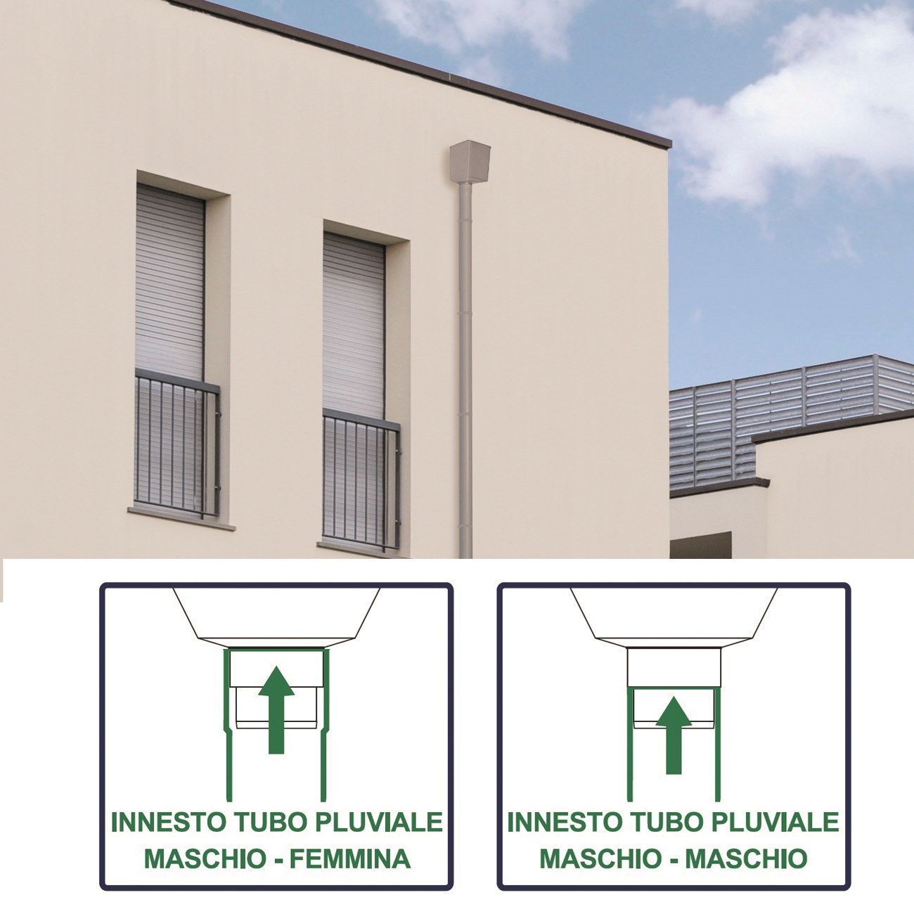 Квадратный сборщик водосточных труб First Corporation First Plast ARCH-00080406 - Вид №1