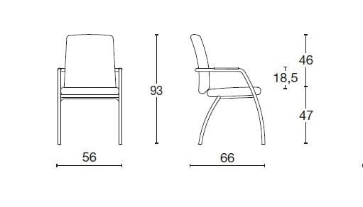 Тканевый стул с подлокотниками для залов ожидания Diemme Social ARCH-00148748 - Вид №5