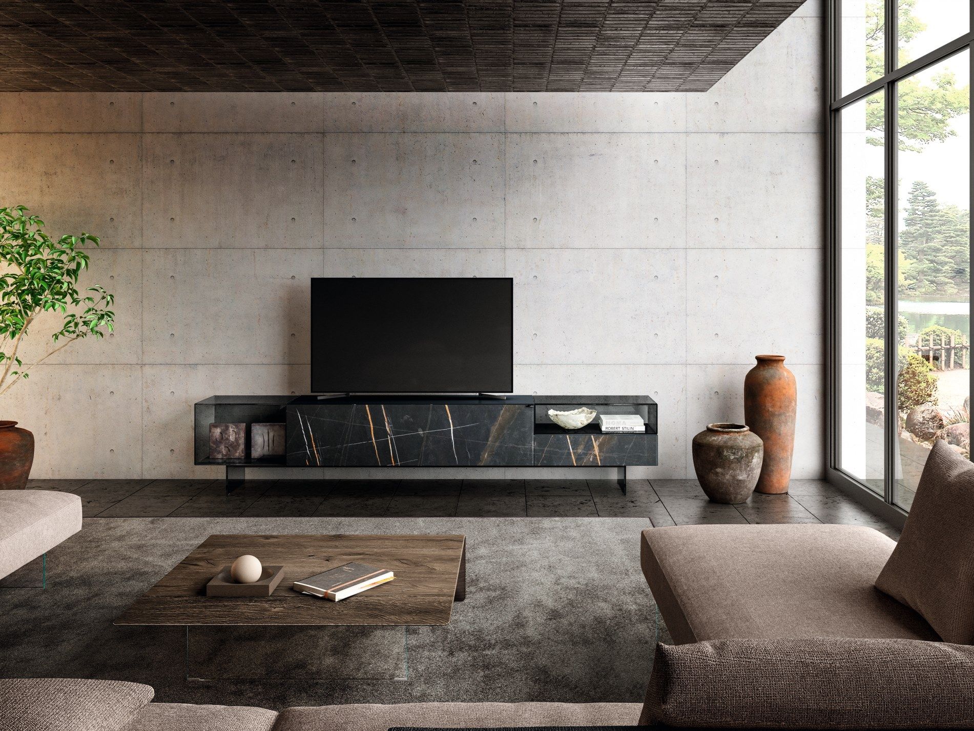 Стеклянный шкаф для телевизора Lago 36e8 ARCH-00083528