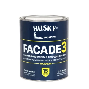 Краска фасадная Husky Facade 32229 цвет супербелый матовый 0.9 л