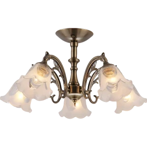 Люстра потолочная «Сандра», 5 ламп, 15 м², цвет бронза/матовый белый