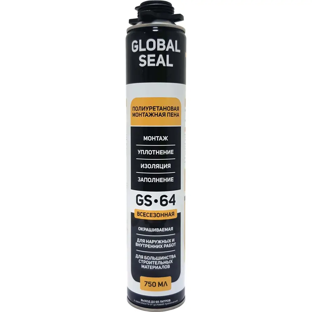 91520584 Пена монтажная профессиональная Global seal gs-64 всесезонная 750 мл STLM-0852472