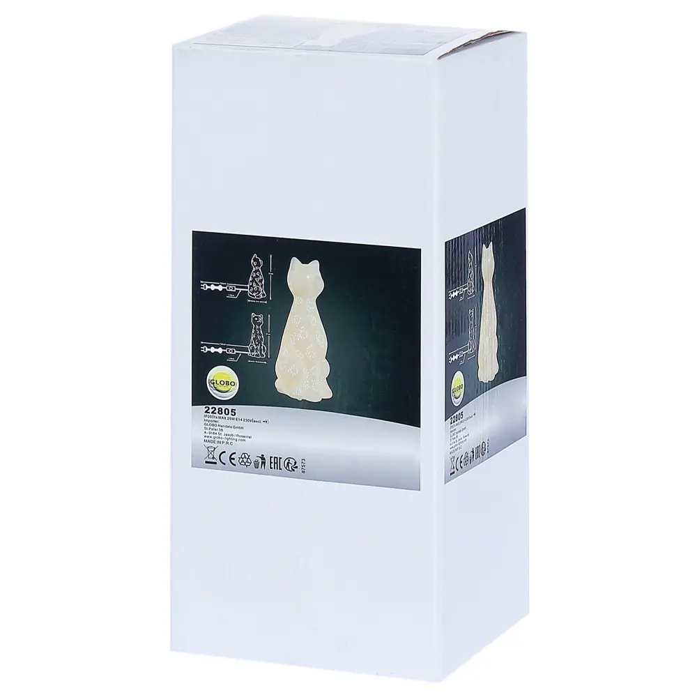 Настольная лампа декоративная Globo «Кошка» 22805, 1хЕ14х25 Вт STLM-2059852 - Вид №4