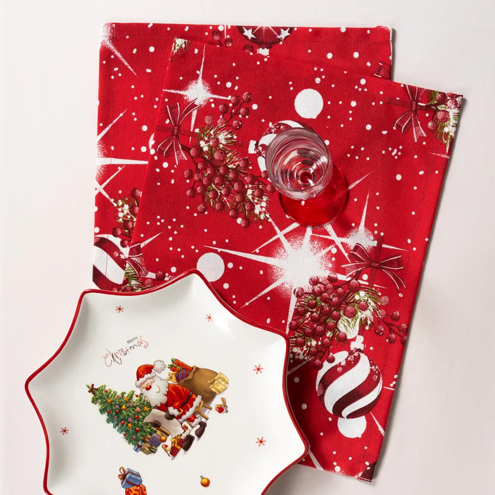 Салфетка сервировочная "Джингл белл" 40x30 см цвет красная Altali STLM-2102423 - Вид №5